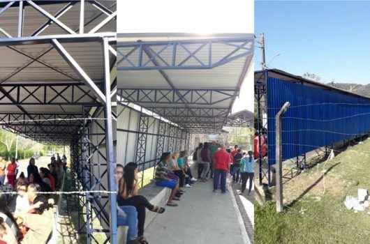 Prefeitura instala cobertura para visitantes na entrada do CDP Prefeitura instala cobertura para visitantes na entrada do CDP