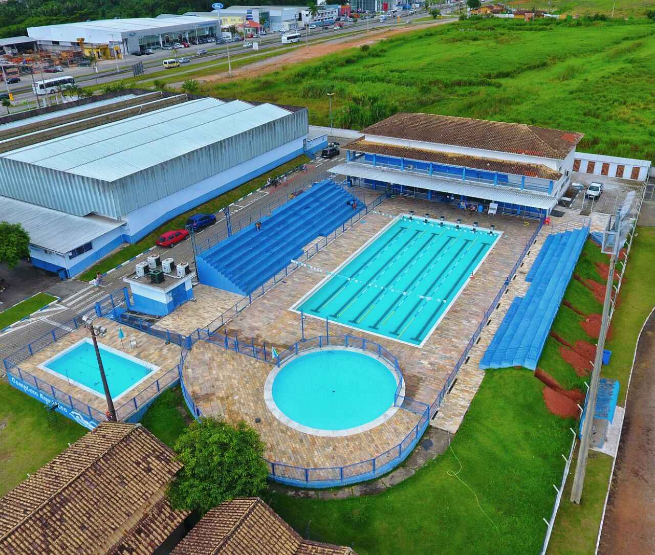 Prefeitura inicia obra para cobertura da piscina no Cemug (Foto: Claudio Gomes/PMC)