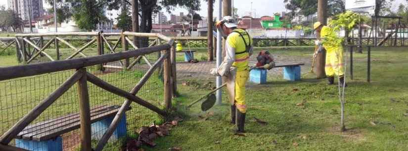 Parcão na Martim de Sá recebe serviços de limpeza geral e fica pronto para a festa no domingo