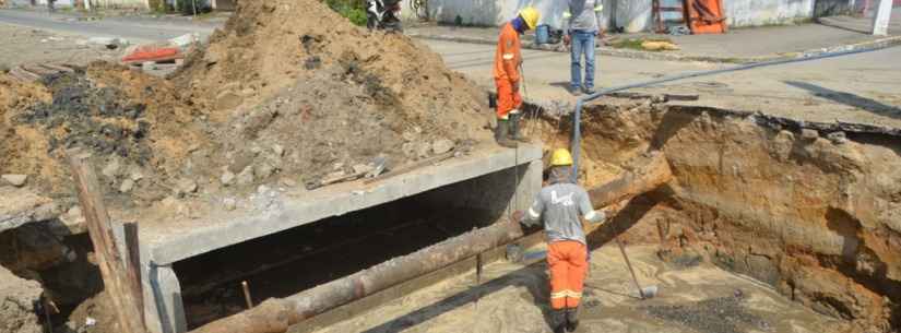 Desvios de trânsito são feitos no Poiares para obras de drenagem