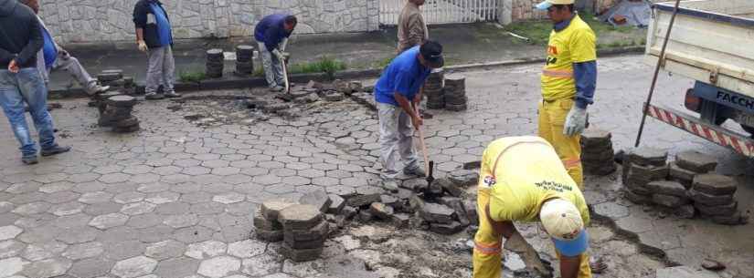 Prefeitura faz manutenção de bloquetes no Poiares