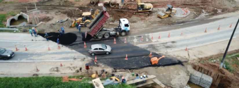 Obras de corte da rodovia no Jetuba serão finalizadas para liberação de trânsito