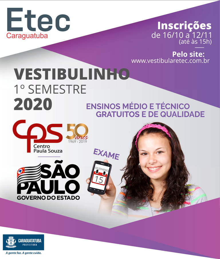 Estão abertas as inscrições para o Vestibulinho das Etecs