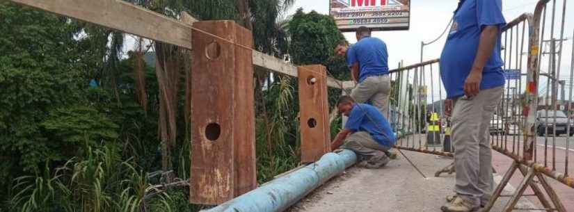 Ponte próxima à Casa de Saúde Stella Maris recebe manutenção