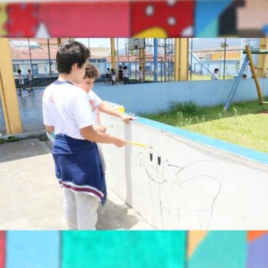 Escola da rede municipal de Caraguatatuba desenvolve projeto Arte no Muro