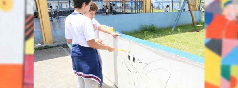 Escola da rede municipal de Caraguatatuba desenvolve projeto Arte no Muro