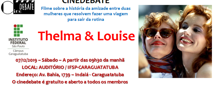 Instituto Federal traz o filme “Thelma & Louise” como tema do próximo Cinedebate