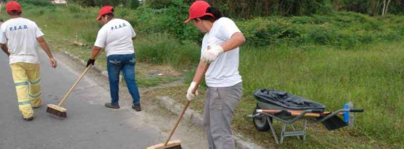 PEAD realiza serviço de limpeza na região central da cidade