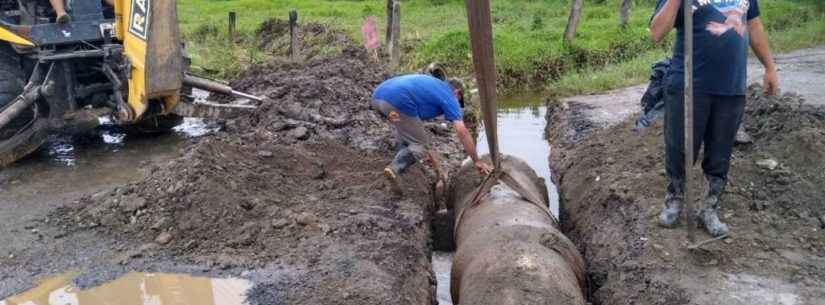 Nova tubulação de drenagem é instalada no Pegorelli