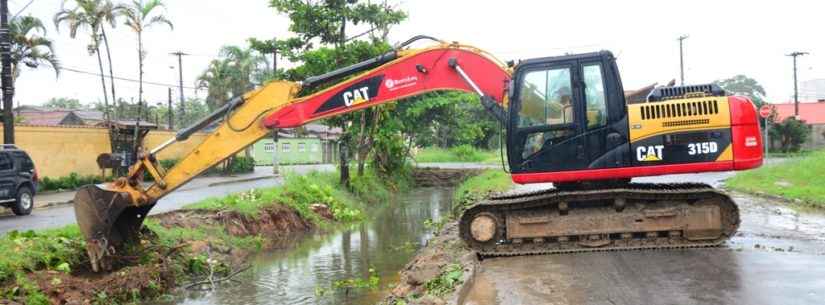 Prefeitura realização intervenção arborística para construção de canal de drenagem na região do Britânia/Santamarina