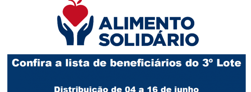 Confira a lista de beneficiários do 4º lote de cestas do Programa “Alimento Solidário”