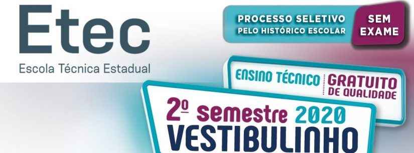Estão abertas inscrições para  Vestibulinho da Etec Caraguatatuba - 2º semestre 2020