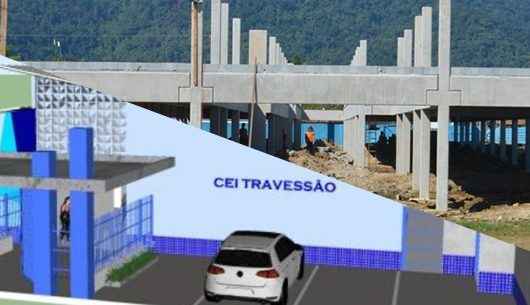 Obras de construção de unidades escolares no Travessão seguem em ritmo acelerado