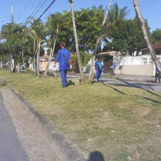 Prefeitura de Caraguatatuba realiza mutirão de limpeza no Balneário Golfinhos e Pontal Santamarina