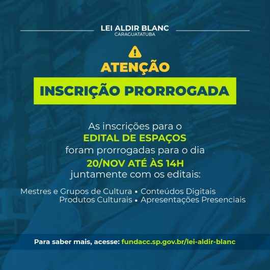 Lei Municipal Aldir Blanc: Inscrições para espaços artísticos e culturais é  prorrogada  até 20 de novembro