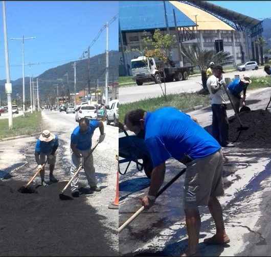 Prefeitura de Caraguatatuba realiza operação tapa-burca em ruas da Região Sul