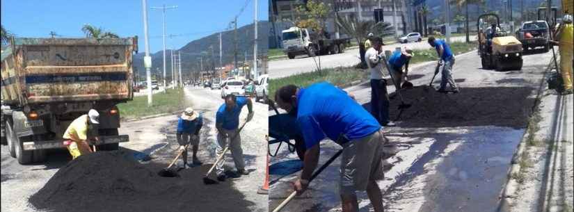 Prefeitura de Caraguatatuba realiza operação tapa-burca em ruas da Região Sul
