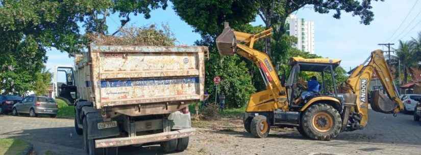 Prefeitura realiza limpeza de galerias, tapa buracos e recolha de resíduos na região Central de Caraguatatuba