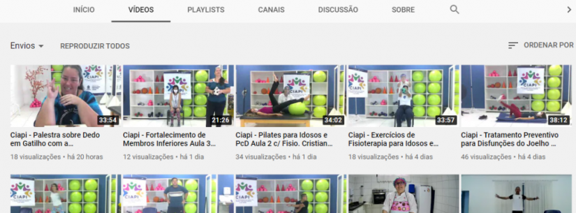 Ciapi de Caraguatatuba oferece atividades online por meio do Youtube