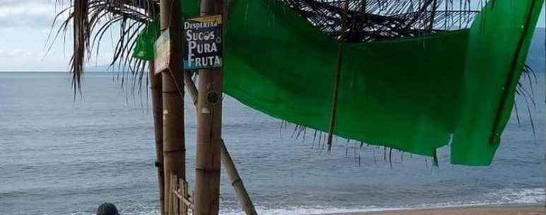 Praia limpa: Prefeitura de Caraguatatuba retira ‘quiosque’ improvisado da praia Martim de Sá