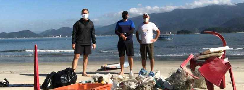 Prefeitura de Caraguatatuba faz ação ambiental na Ilha do Tamanduá e retira 60 quilos de lixo