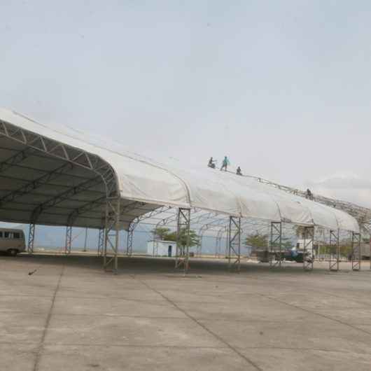 Tenda da Praça da Cultura é recolocada na retomada das atividades no pós pandemia