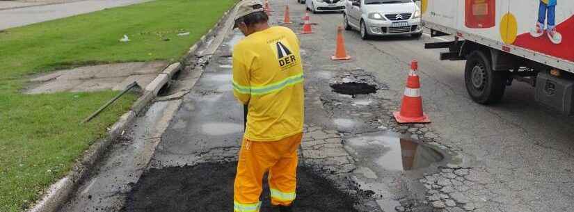 Após cobranças, DER inicia Operação Tapa Buracos no trecho da Rodovia Rio-Santos, em Caraguatatuba