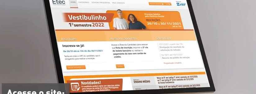 Vestibulinho Etec Caraguatatuba segue com inscrições até dia 30 de novembro