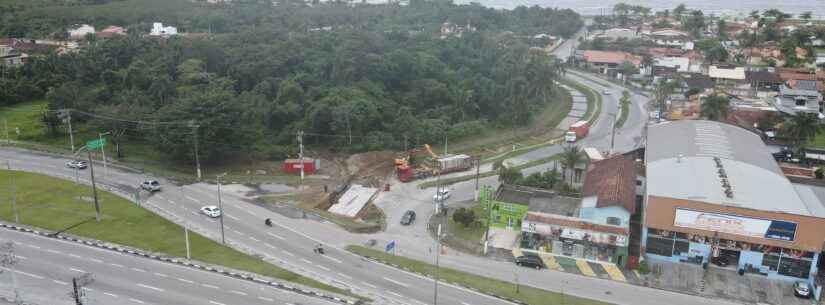 Obras do Canal Extravasor do Pontal Santamarina interditam via da SP-55 nesta segunda-feira