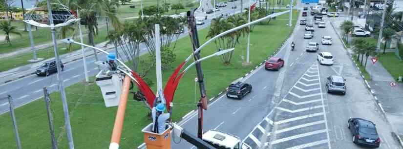Secretaria de Obras inicia modernização da iluminação do trecho da Avenida da Praia no Indaiá e Aruan