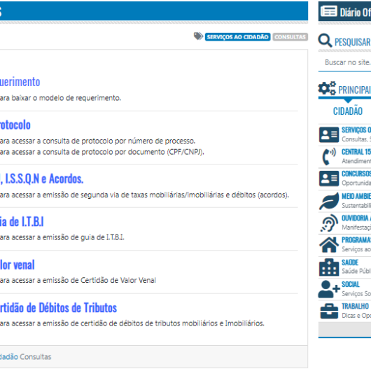 Site da Prefeitura de Caraguatatuba volta oferecer serviços on-line da Secretaria da Fazenda