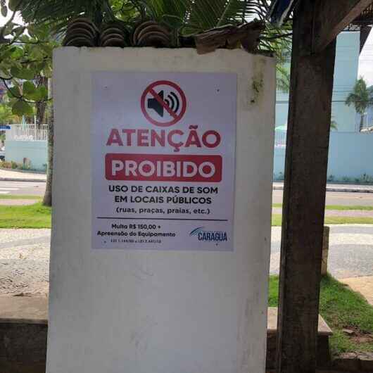 Prefeitura de Caraguatatuba instala placas de perturbação do sossego na Martim de Sá