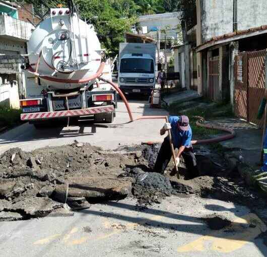 Prefeitura de Caraguatatuba realiza melhorias no serviço de drenagem no bairro Casa Branca