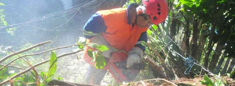 Equipes da Prefeitura de Caraguatatuba e Defesa Civil continuam com atendimento em aéreas atingidas por vendaval