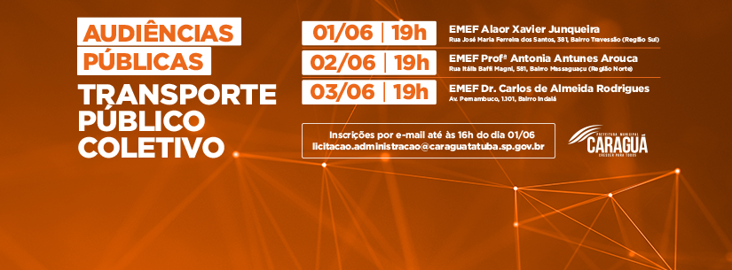 Prefeitura de Caraguatatuba convida população para as audiências públicas sobre Transporte Público Coletivo