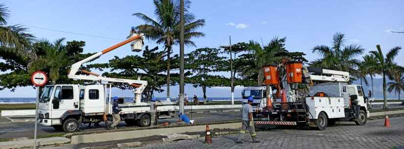 Orla da Praia no Jardim Britânia recebe nova iluminação pública