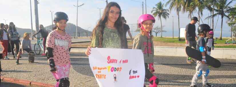 Dia Mundial do Skate é comemorado em Caraguatatuba com café da manhã e passeio de alunos pelo Centro