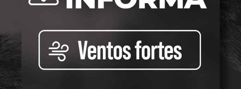 Defesa Civil alerta para chegada de ventos de até 60 km/h e frente fria