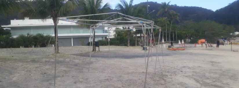 Prefeitura de Caraguatatuba notifica condomínio para retirada de tendas na Tabatinga