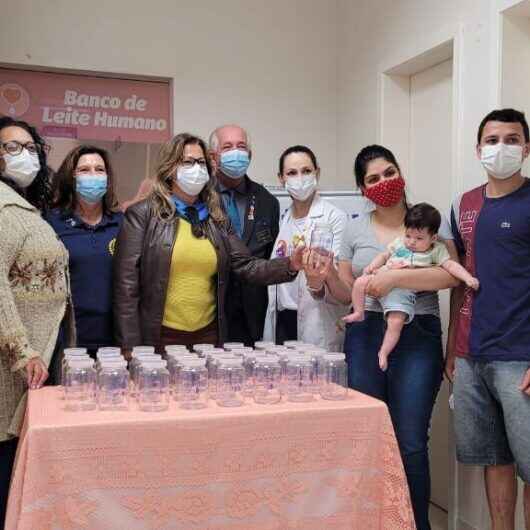 Banco de Leite Humano de Caraguatatuba recebe 70 frascos de vidro do Rotary Club Caraguatatuba Poiares