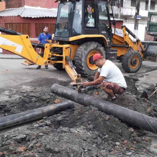 Prefeitura de Caraguatatuba instala sistema para travessia de águas pluviais no Olaria