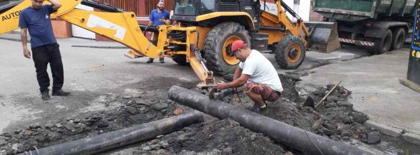 Prefeitura de Caraguatatuba instala sistema para travessia de águas pluviais no Olaria