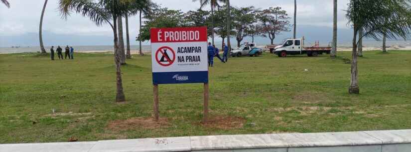Prefeitura de Caraguatatuba alerta sobre proibição de camping nas praias do município