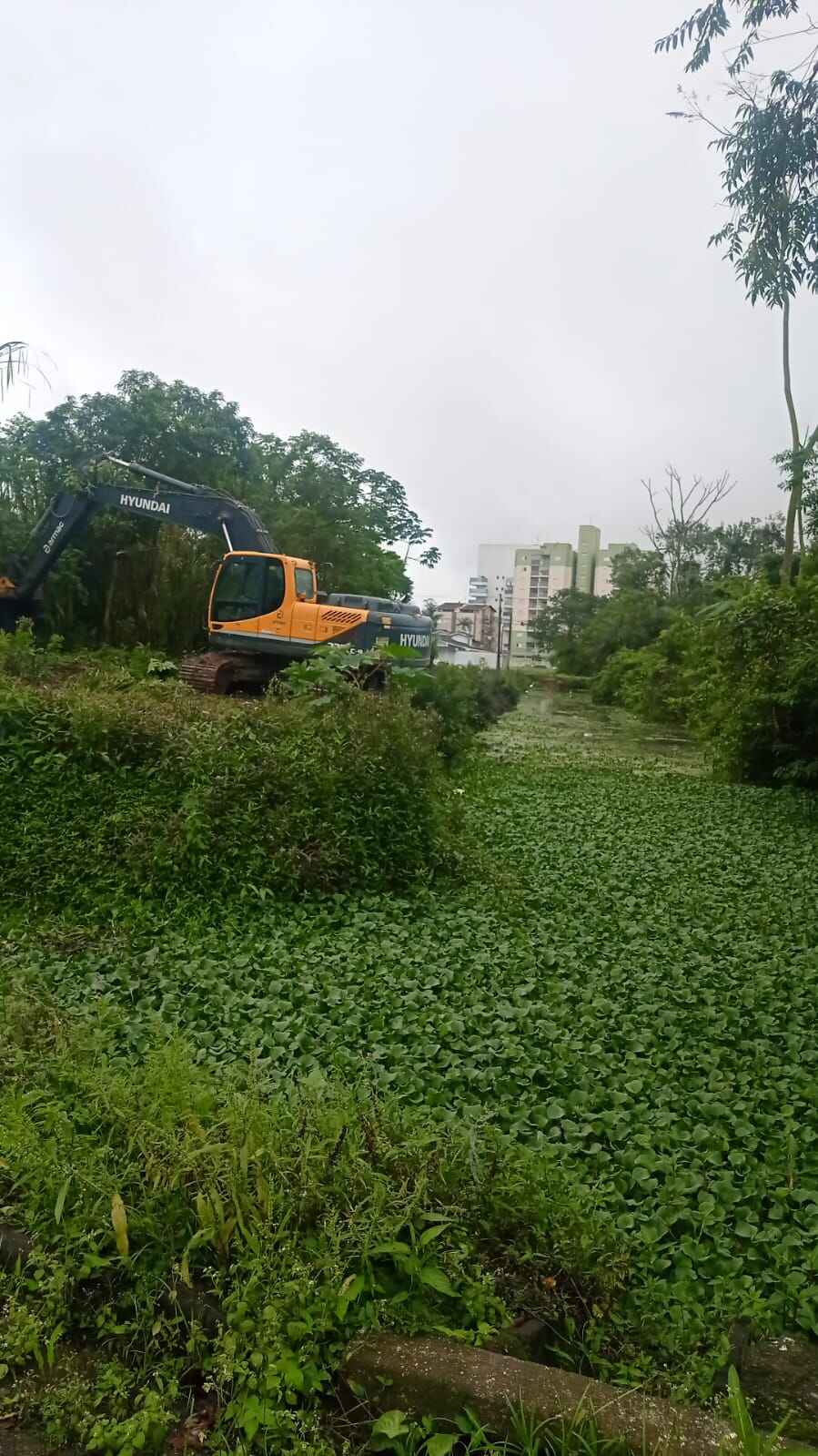 Caraguatatuba realiza desassoreamento preventivo de vala de drenagem na Martim de Sá