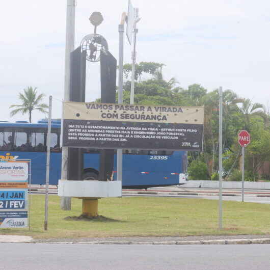 Prefeitura de Caraguatatuba prioriza segurança e fecha estacionamentos nas orlas do Centro e Martim de Sá para o Réveillon