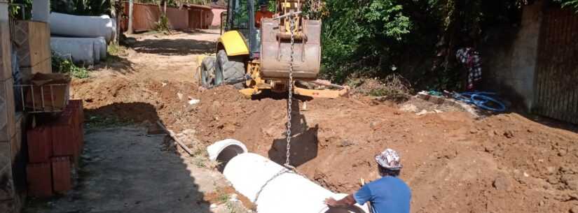 Prefeitura realiza instalação de novos tubos no Alto do Jetuba e Tinga para melhorar escoamento das águas pluviais