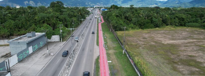 Prefeitura de Caraguatatuba executa sinalização horizontal da nova ciclovia