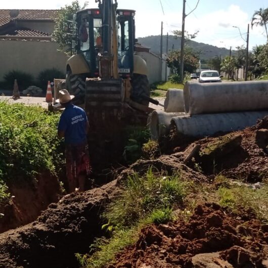 Portal da Fazendinha recebe sistema drenagem para melhorar captação de águas de chuva