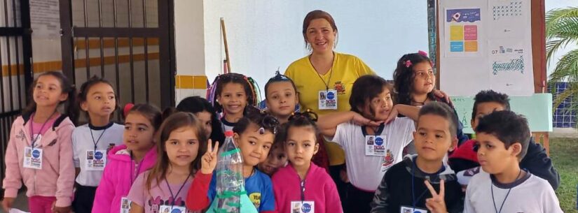 Alunos da EMEI/EMEF Benedito Soares, em Caraguatatuba, comemoram prêmio FLUPP pelo projeto NASA