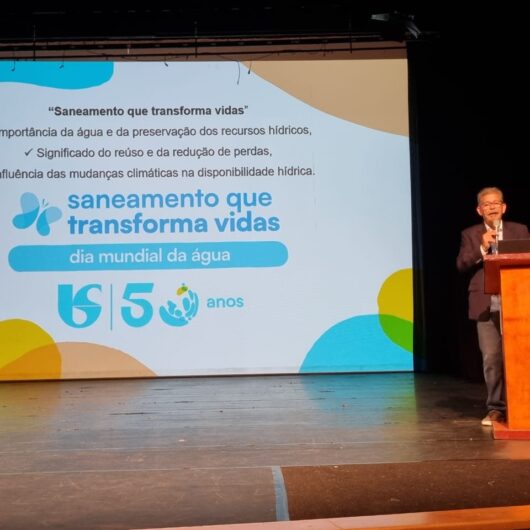 Professores da rede municipal de Caraguatatuba recebem palestra alusiva ao Dia Mundial da Água pela Sabesp